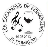 Cachet oblitération Domazan vigne & vin